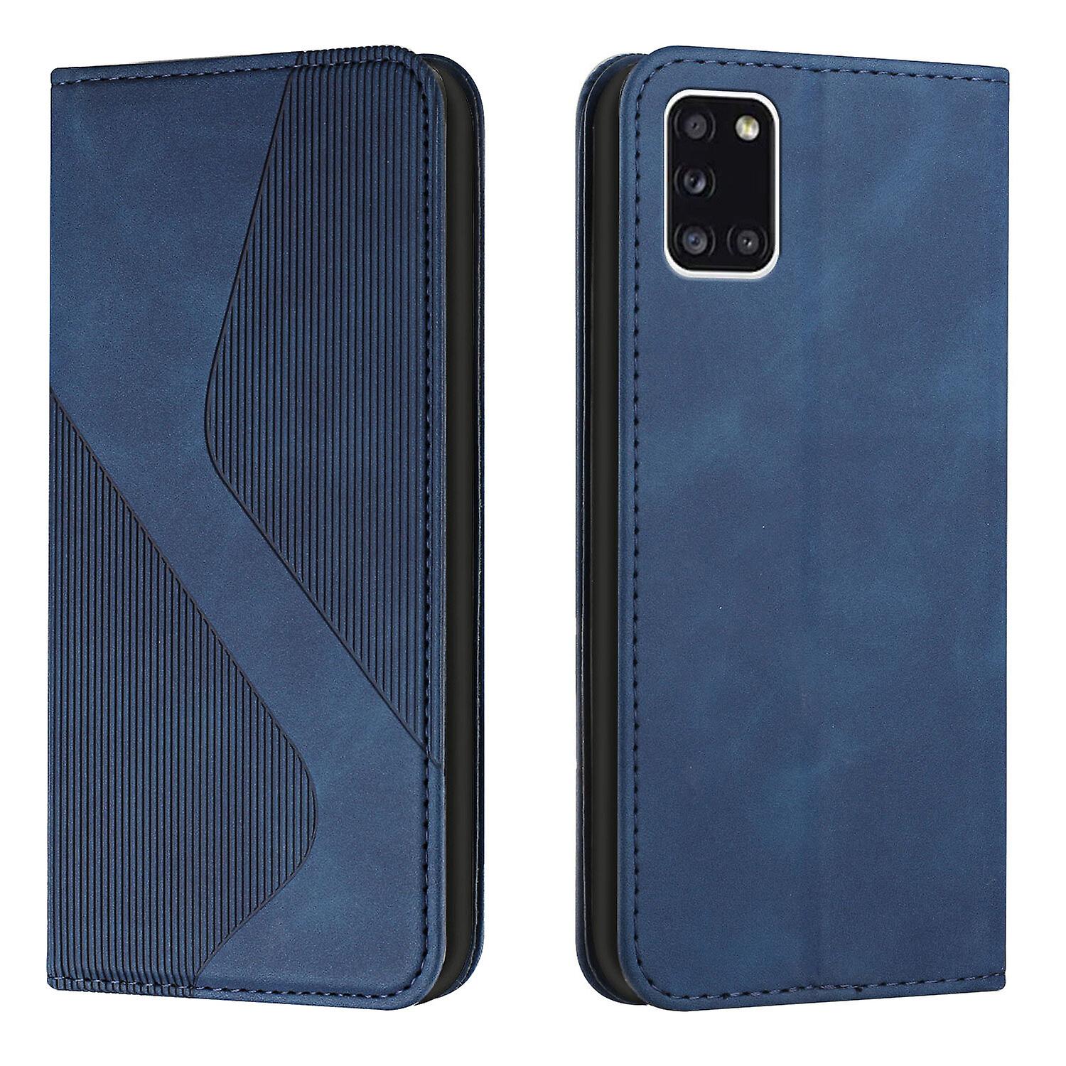 Etui Samsung Galaxy A31, etui z klapką ze skóry PU Zamknięcie magnetyczne Portfel Gniazda na karty Stojak Niebieski