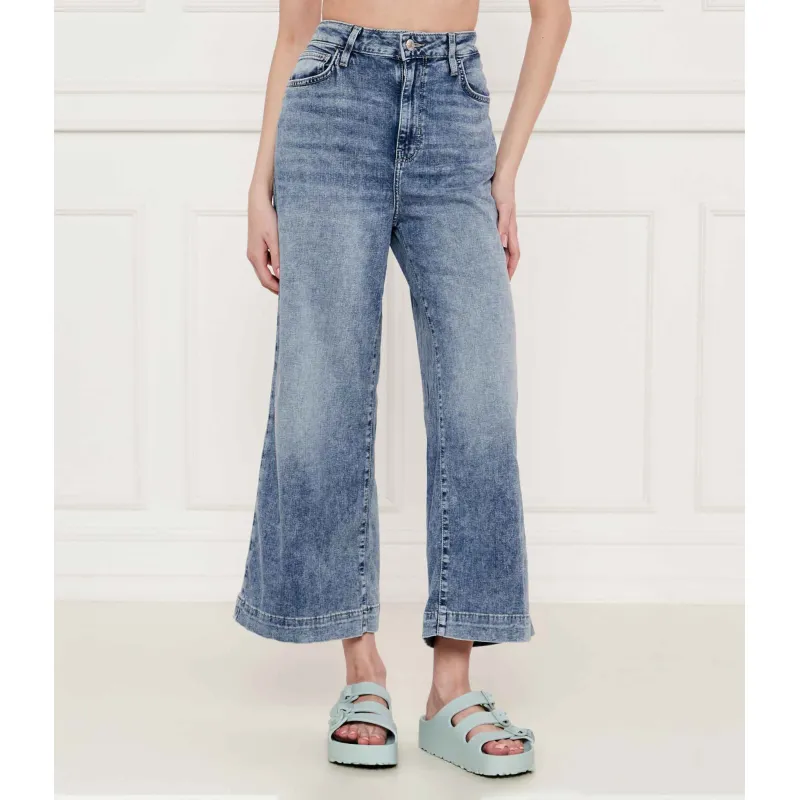 GUESS Jeansy BELLFLOWER Relaxed fit z dodatkiem lnu