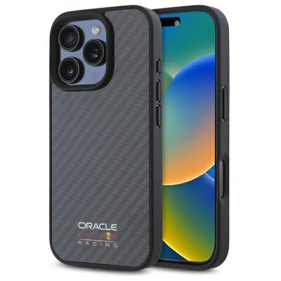 Etui RED BULL Carbon Fiber Shiny Logo MagSafe do Apple iPhone 16 Pro Max Czarny
