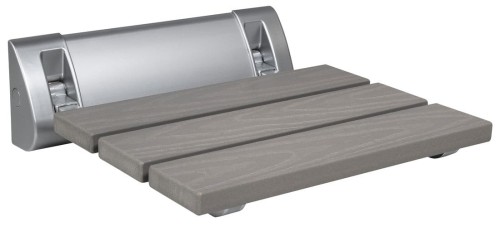 AQUALINE - Siedzisko prysznicowe składane z tworzywa WPC kolor szary AE236GR