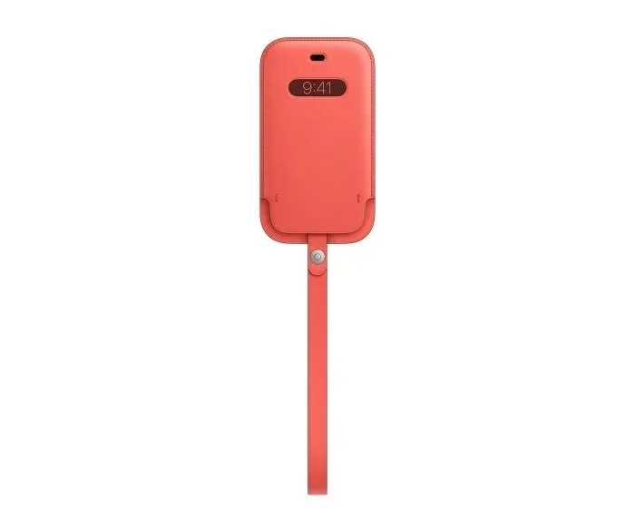 Etui futerał do Apple iPhone 12/12 Pro, kolor Pomarańczowy Pink - Leather Sleeve