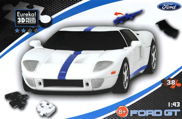 Puzzle 3D Cars Ford GT poziom 2/4 - EUREKA 3D