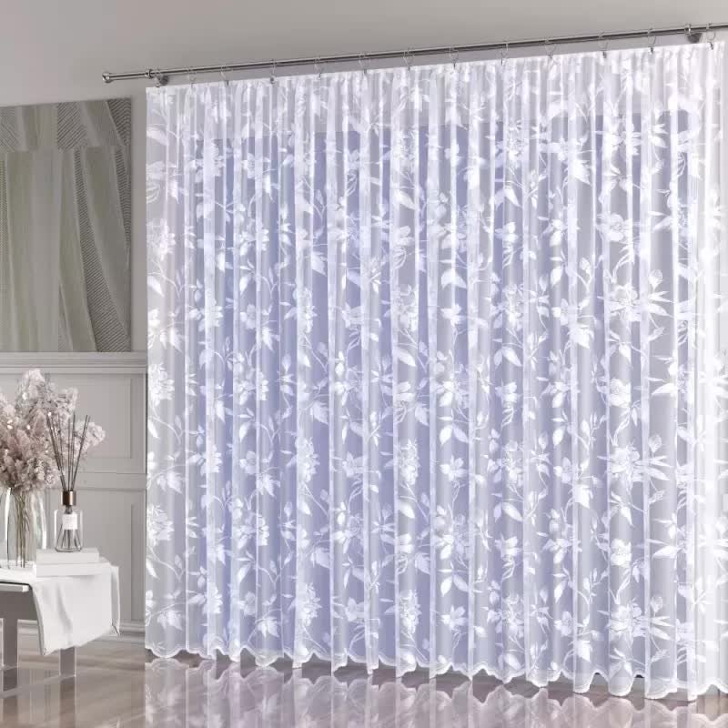 Firanka żakardowa gotowa Islia na taśmie 500x250 cm biała