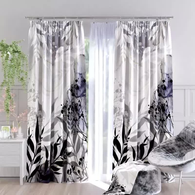 Zasłona gotowa tkanina drukowana poreta 150x250 cm - 250 cm 150 cm