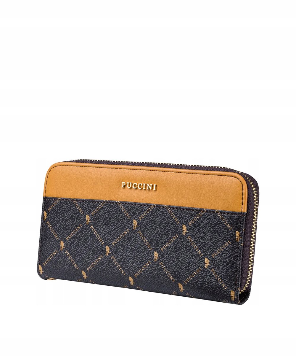 Portfel Damski Duży Skóra Ekologiczna Puccini Brązowy Monogram Plxp0314 2