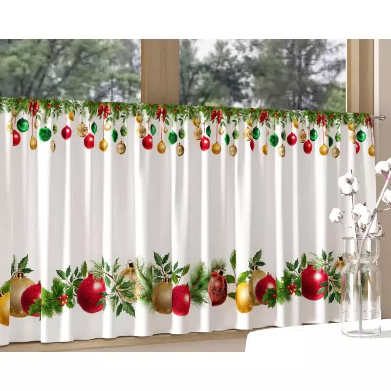 Zazdrostka woalowa drukowana Kolorowe Bombki wys. 45 cm 45 cm