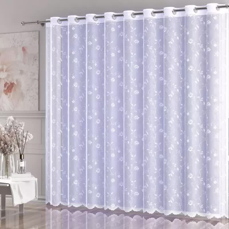 Firanka żakardowa gotowa Daniela na przelotkach 500x250 cm biała