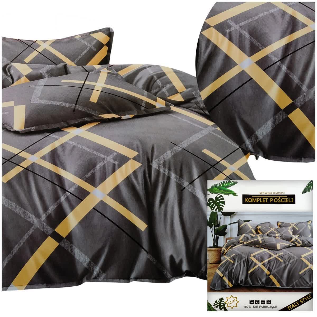 Pościel 200x220 komplet 3 części bawełna satynowa DALWIN poszewki 70x80