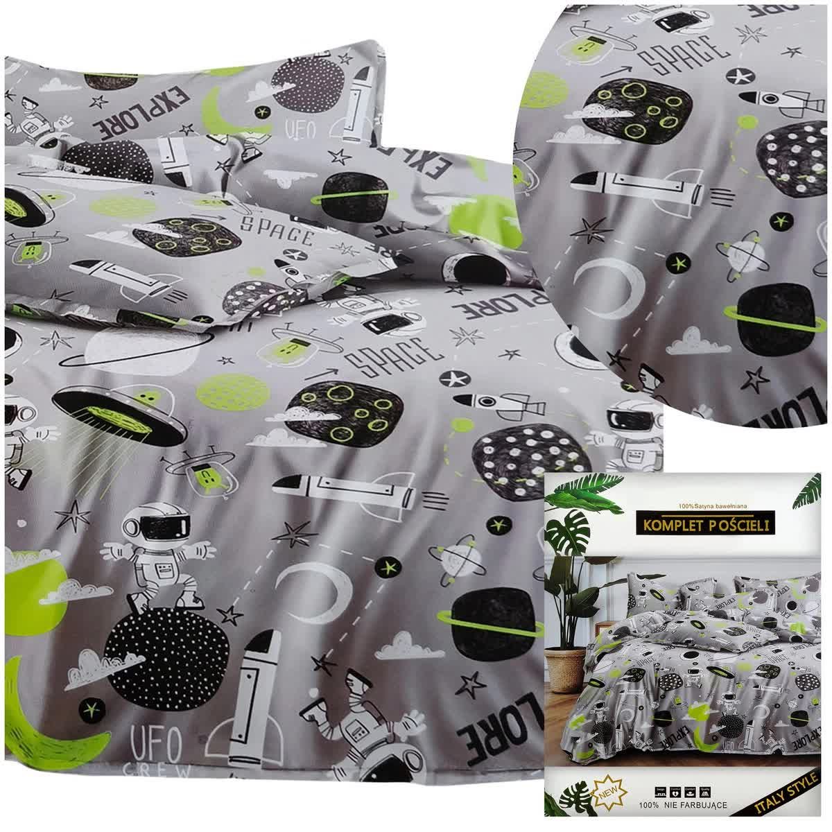 Pościel 160x200 komplet 3 części bawełna satynowa DALWIN poszewki 70x80