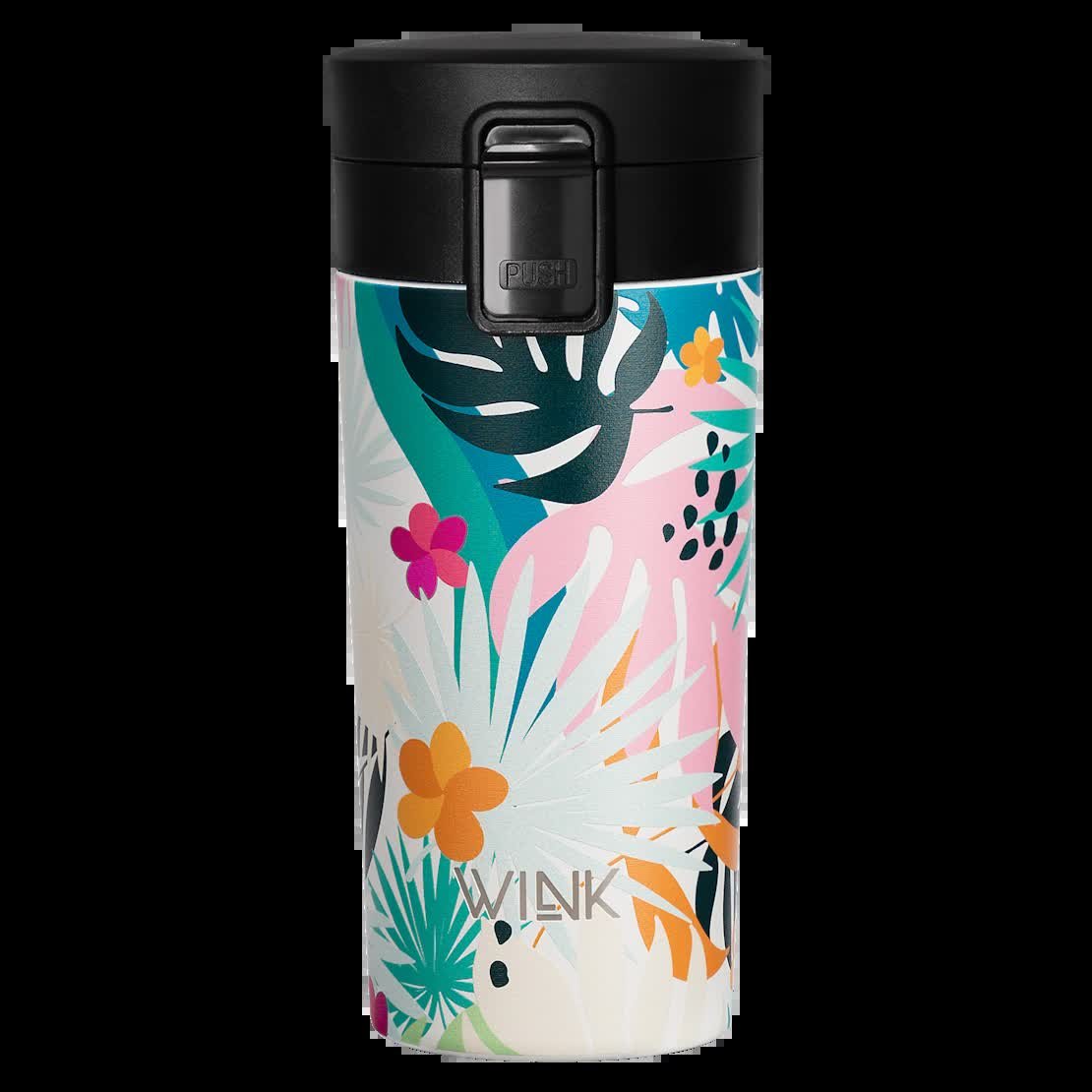 WINK Bottle, Kubek termiczny - TROPICS, bez BPA, 370 ml