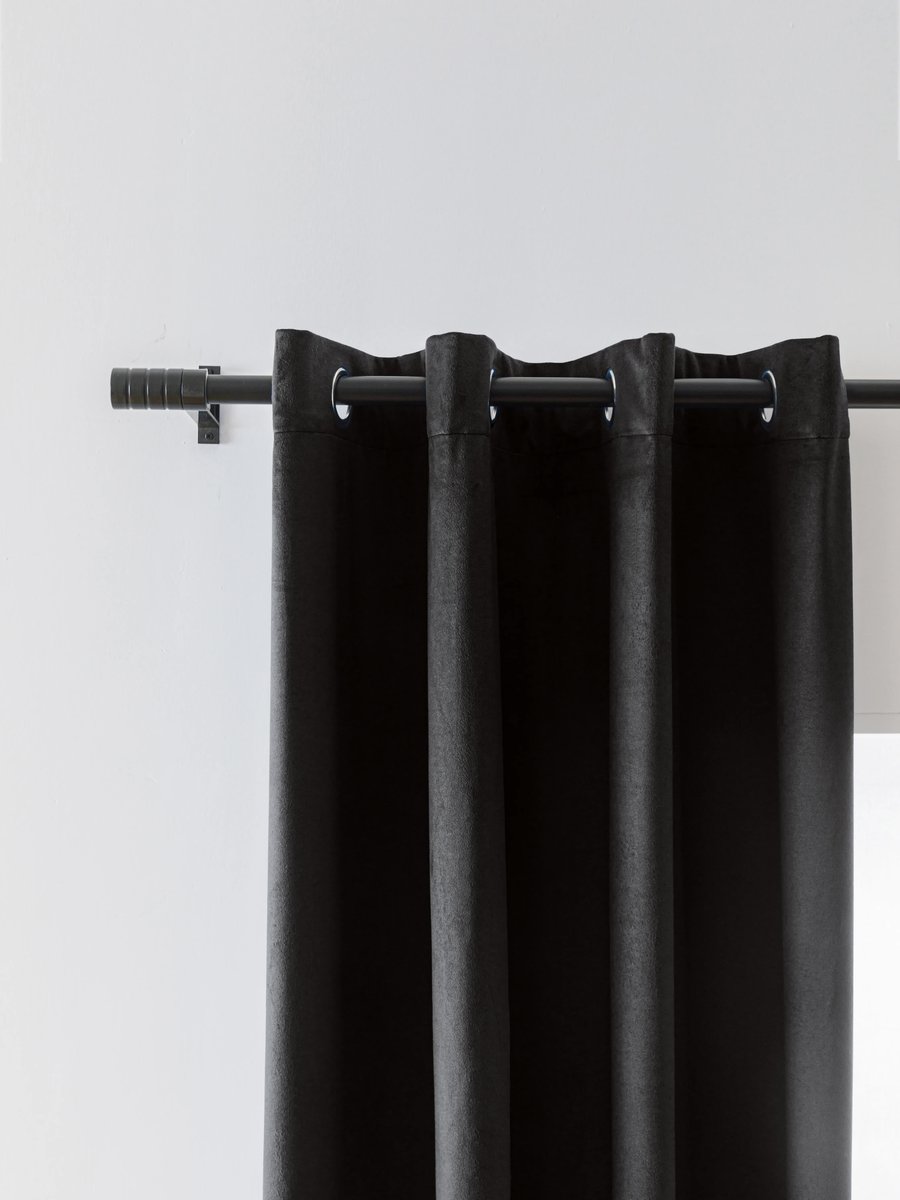 Zasłona Welurowa Na Przelotkach 140X270 Czarna Zaciemniająca
