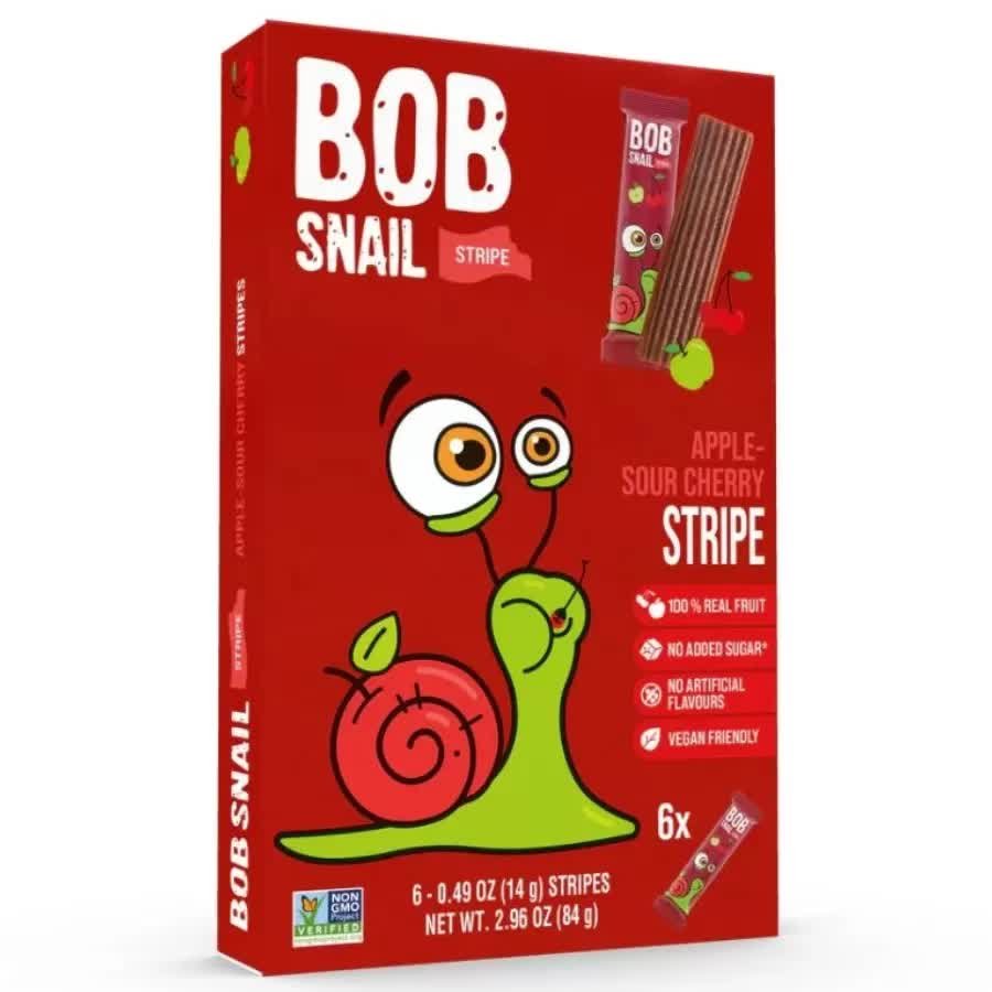 Bob Snail Paski Owocowe jabłko-wiśnia 84g