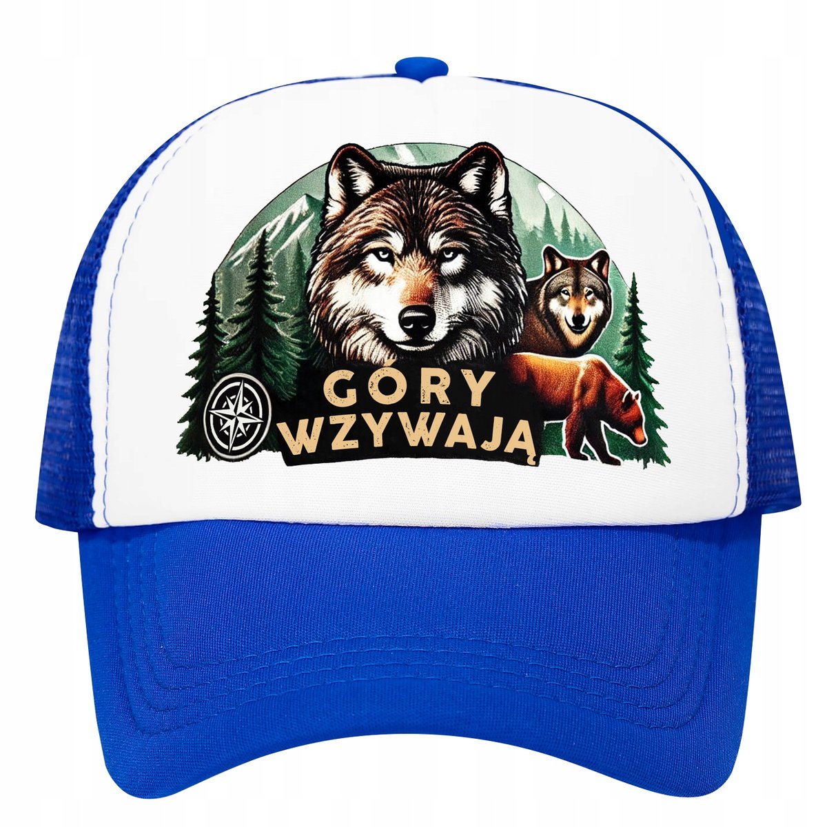 Czapka z daszkiem trucker siateczka tirówka GÓRY WZYWAJĄ wilk las w góry 10