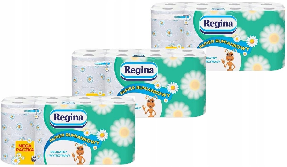 ZESTAW 3X16 Regina papier 3W Rumiankowy 48 ROLEK
