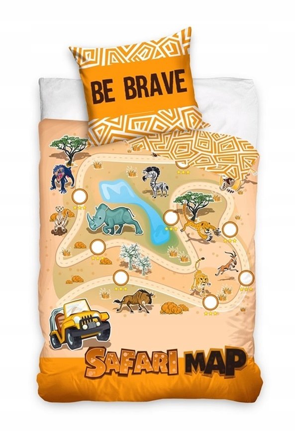POŚCIEL bawełniana ZWIERZĘTA safari 140x200 sawanna