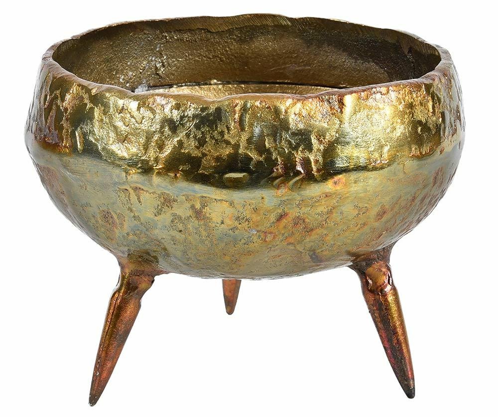 Barok old Osłonka na nóżkach, złoto miedziana, aluminiowa, płaska 1a