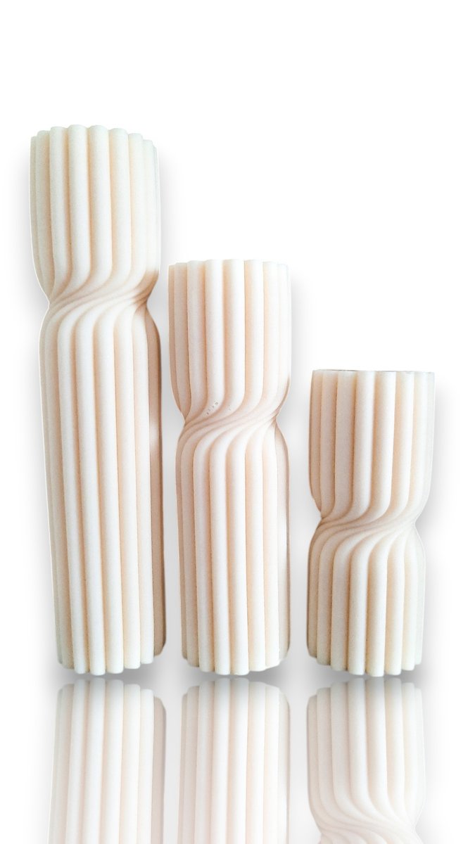 ZESTAW ŚWIEC SOJOWCH TWIRL 3SZT RĘKODZIEŁO PROSTE ŚWIECE BOHO