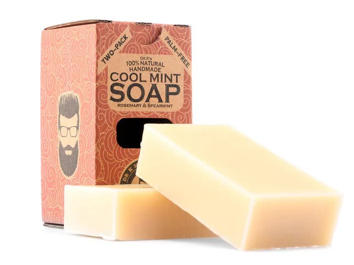 Dr K Soap Man Soap - Cool Mint - Naturalne mydło do ciała o miętowo-ziołowym zapachu 2x112g