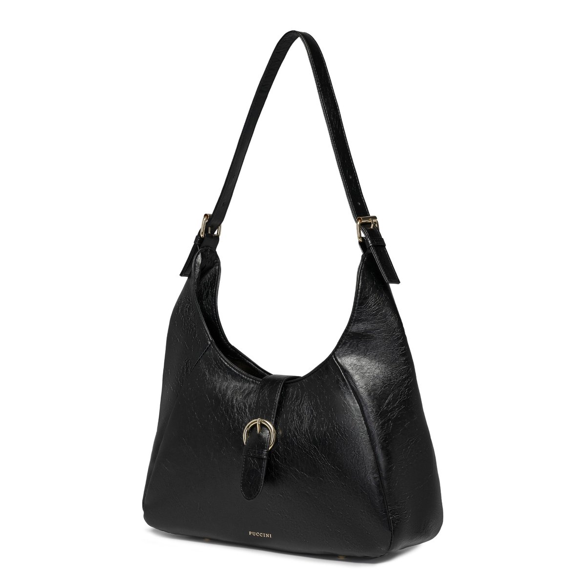 Torebka Damska Mała Typu Hobo Na Ramię PUCCINI Czarna BK1251007D-1