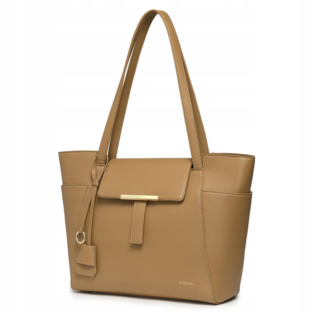 Torebka Damska Shopper Ekoskóra Duża Mieści A4 PUCCINI Brązowa BK1251008D-2