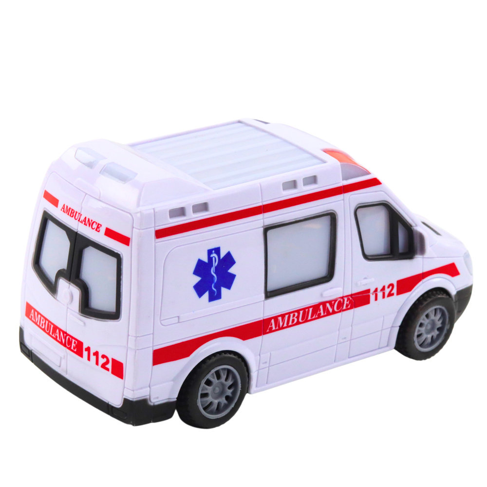 NA BATERIE KARETKA AMBULANS ŚWIATŁA DŹWIĘKI BIAŁY 1SZT