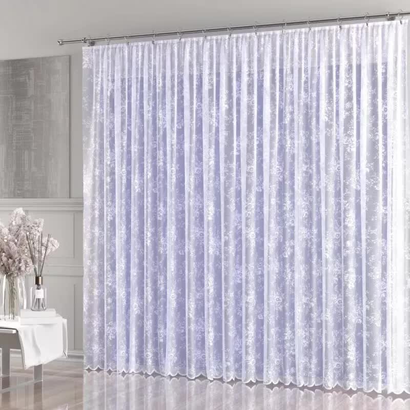 Firanka żakardowa gotowa Kladia na taśmie 500x250 cm biała