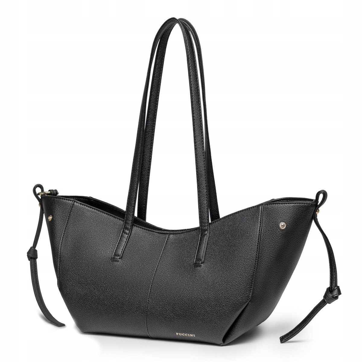 Torebka Damska Shopper Duża Na Ramię Ekoskóra PUCCINI Czarna BK1251004D-1