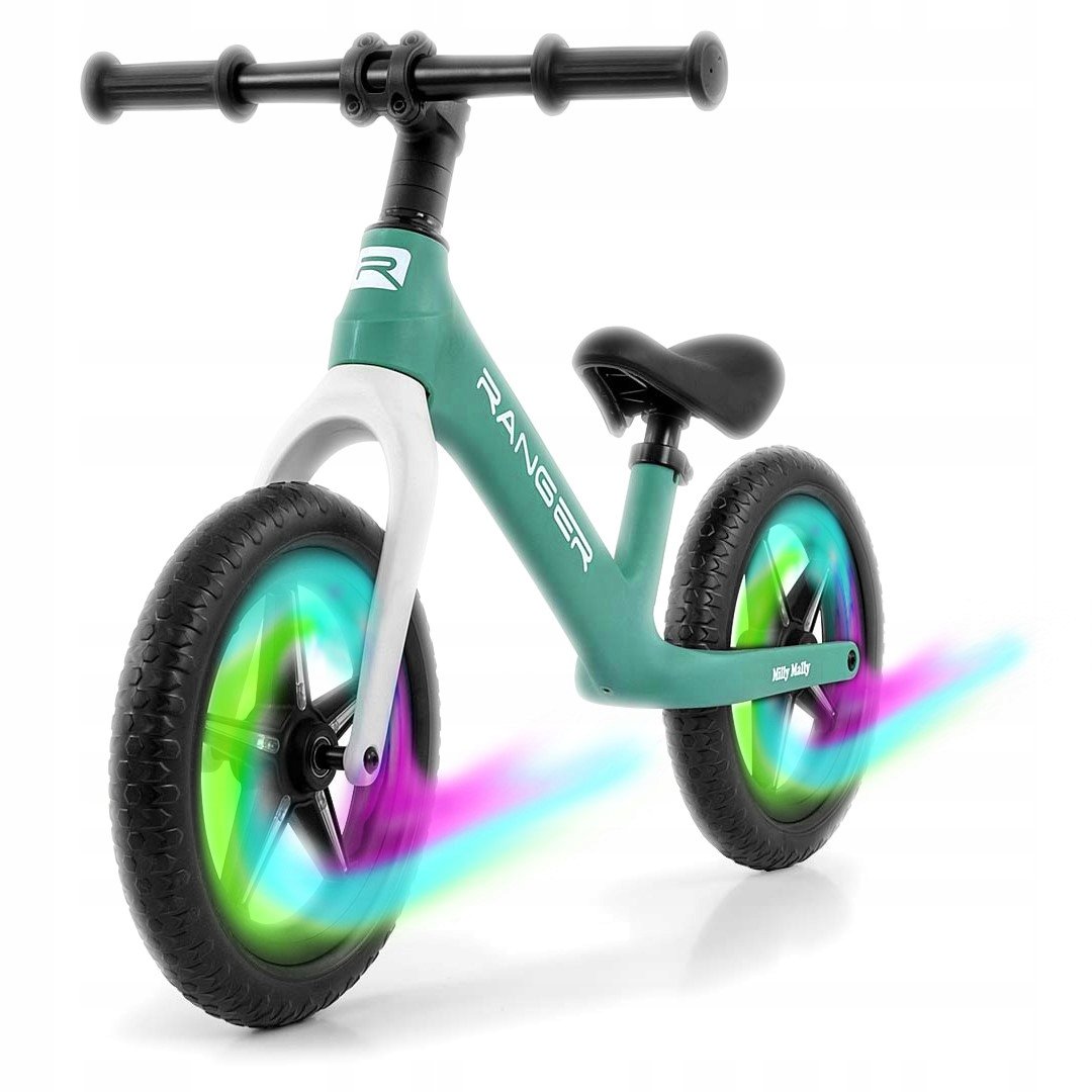 Rowerek dziecięcy 12 cali Milly Mally Świecące Koła Led Prezent na 2 latka
