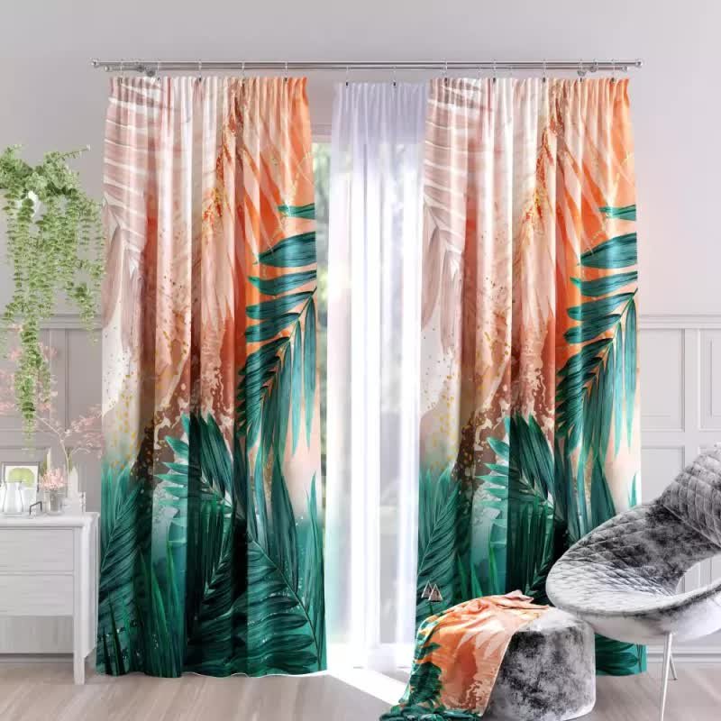 Zasłona gotowa tkanina drukowana oranga 150x250 cm - 250 cm 150 cm