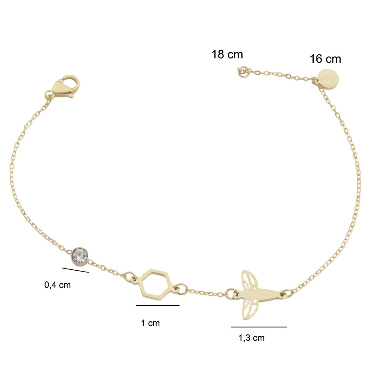 Bransoletka z pszczołą złota stal chirurgiczna