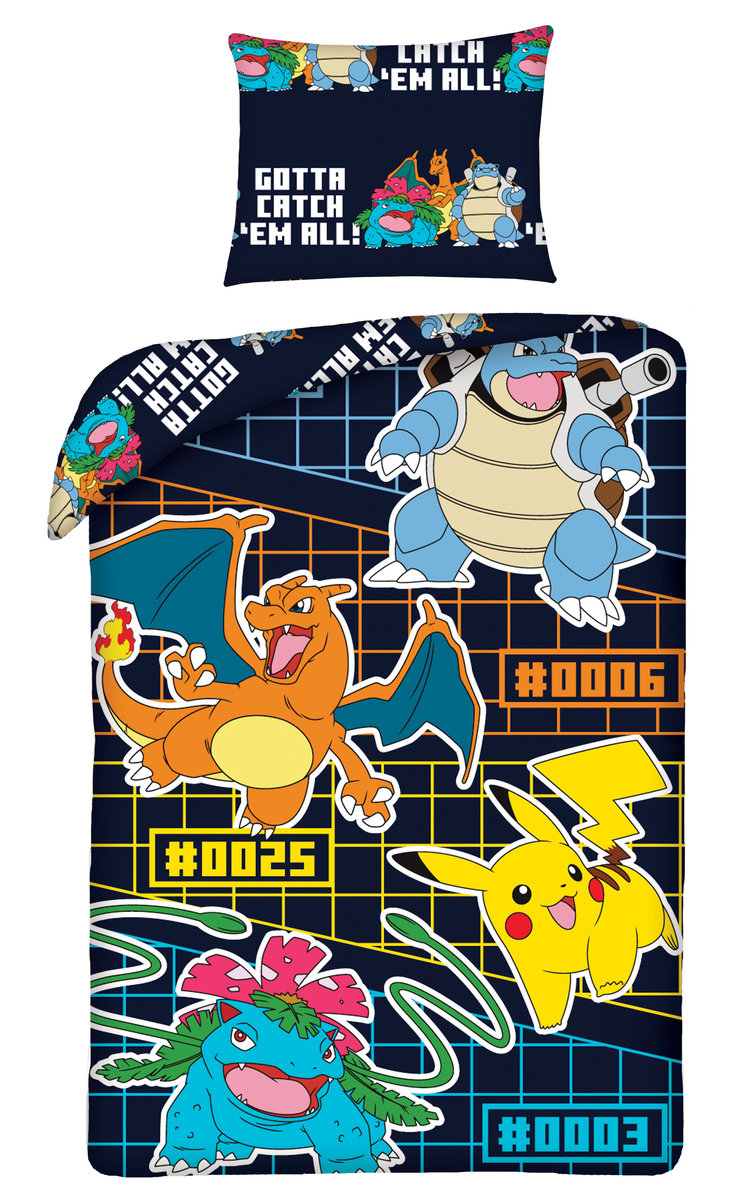 Pościel dziecięca Pokemon 140 x 200 cm mikrofibra Halantex pikachu