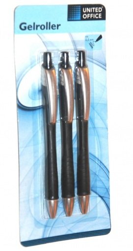 Rewe Przybory do pisania Komplet trzech długopisów żelowych