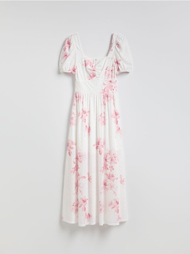 Reserved - Sukienka maxi w kwiaty - pastelowy róż