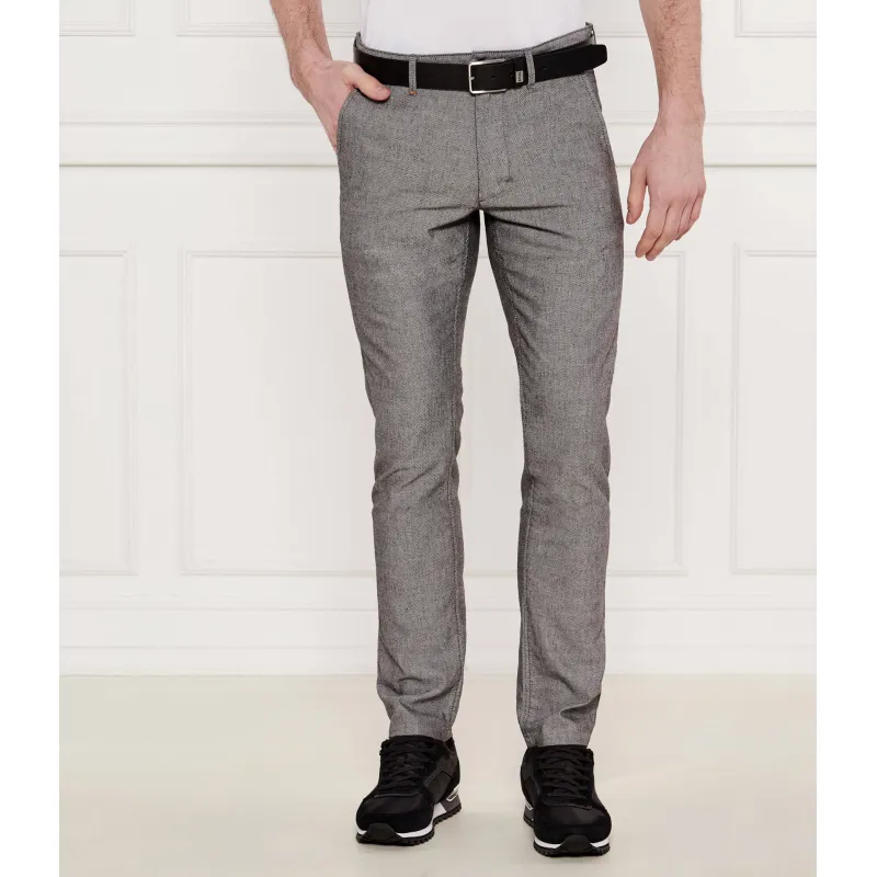 BOSS ORANGE Spodnie chino Slim Fit z dodatkiem lnu