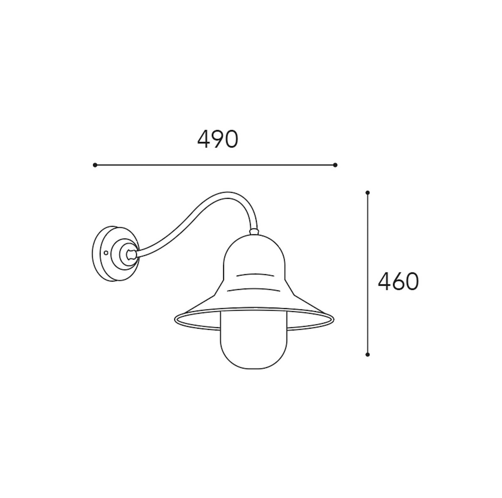 Moretti Luce Kinkiet zewnętrzny Campanula 2093 mosiądz antyczny głębokość 49 cm IP44