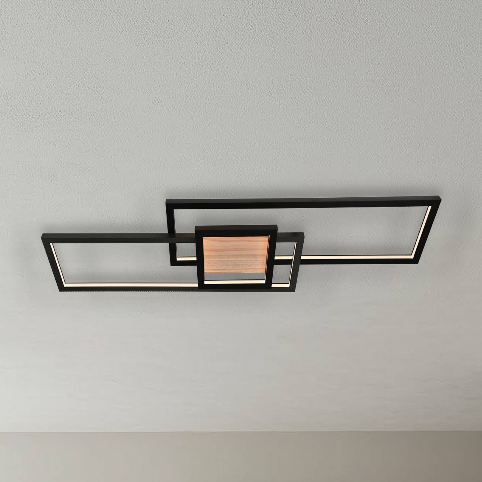 Lampa sufitowa LED Emiljan Lindby, możliwość ściemniania, czarny, salon / jadalnia, metal, nowoczesny