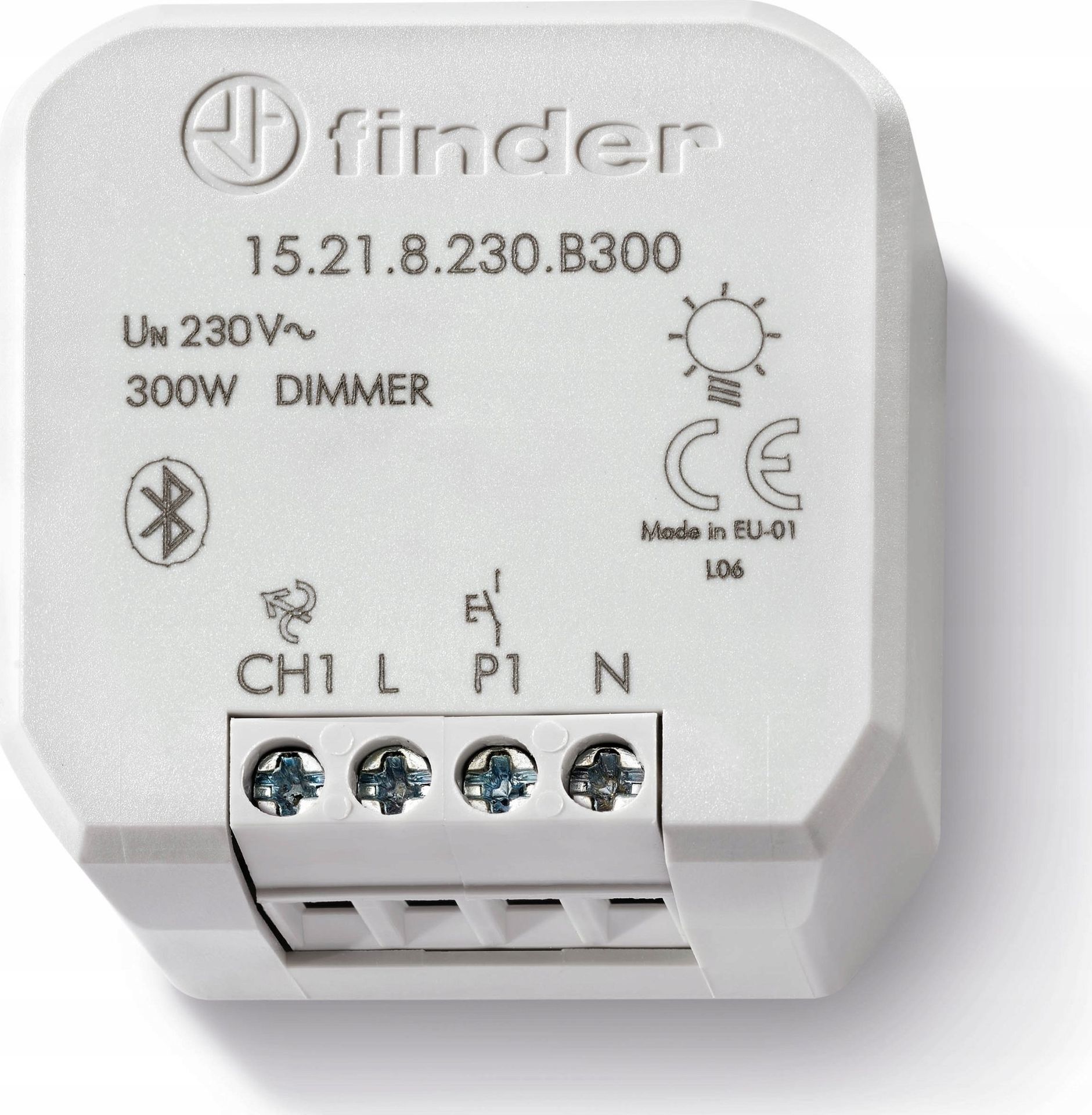 Finder Elektroniczny przekaźnik ze ściemniaczem bluetooth Yesly 1Z 6A 230V AC 15.21.8.230.B300