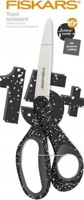 Fiskars Nożyczki dla nastolatków 20cm czarne w białe kropki 1067867