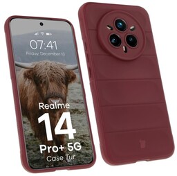 Bizon Pancerne etui Case Tur do Realme 14 Pro Plus 5G, burgundowe