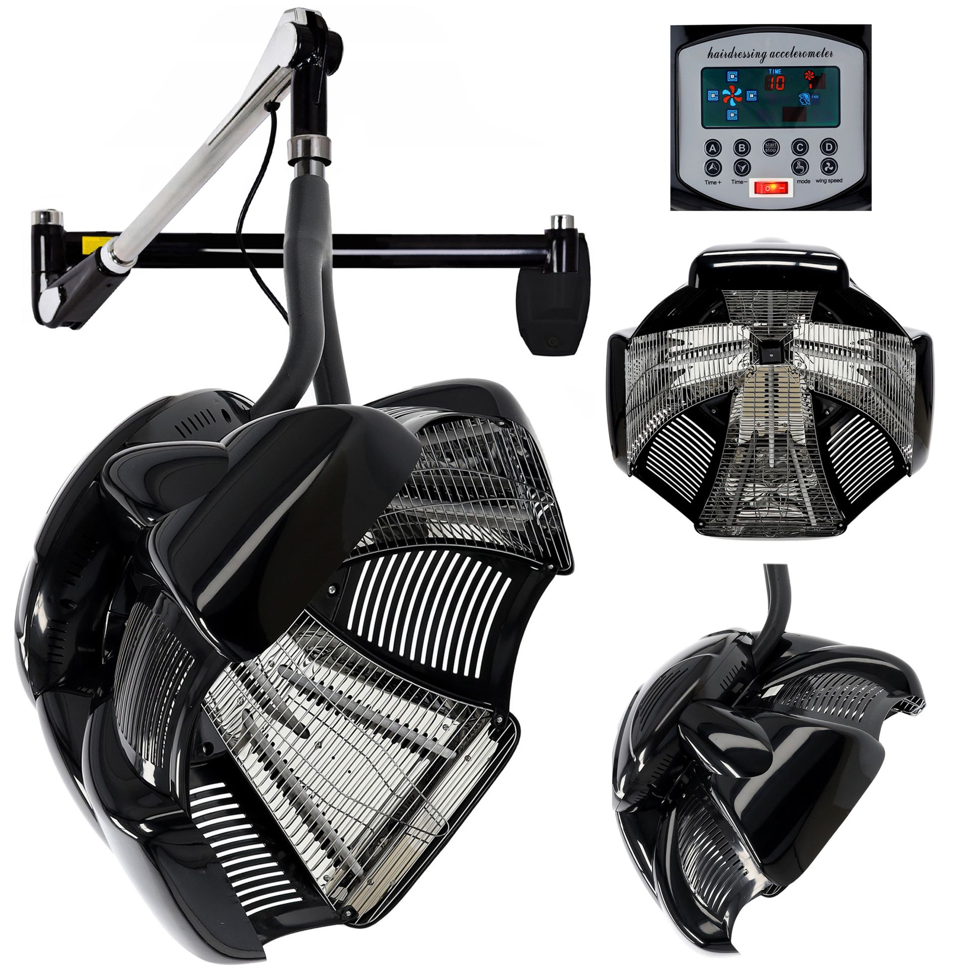 Infrazon fryzjerski klimazon Temisto black wiszący do przyspieszania wzmacniania zabiegów pielęgnacyjnych włosów oraz do odbudowy koloryzacji ondulacji do salonu