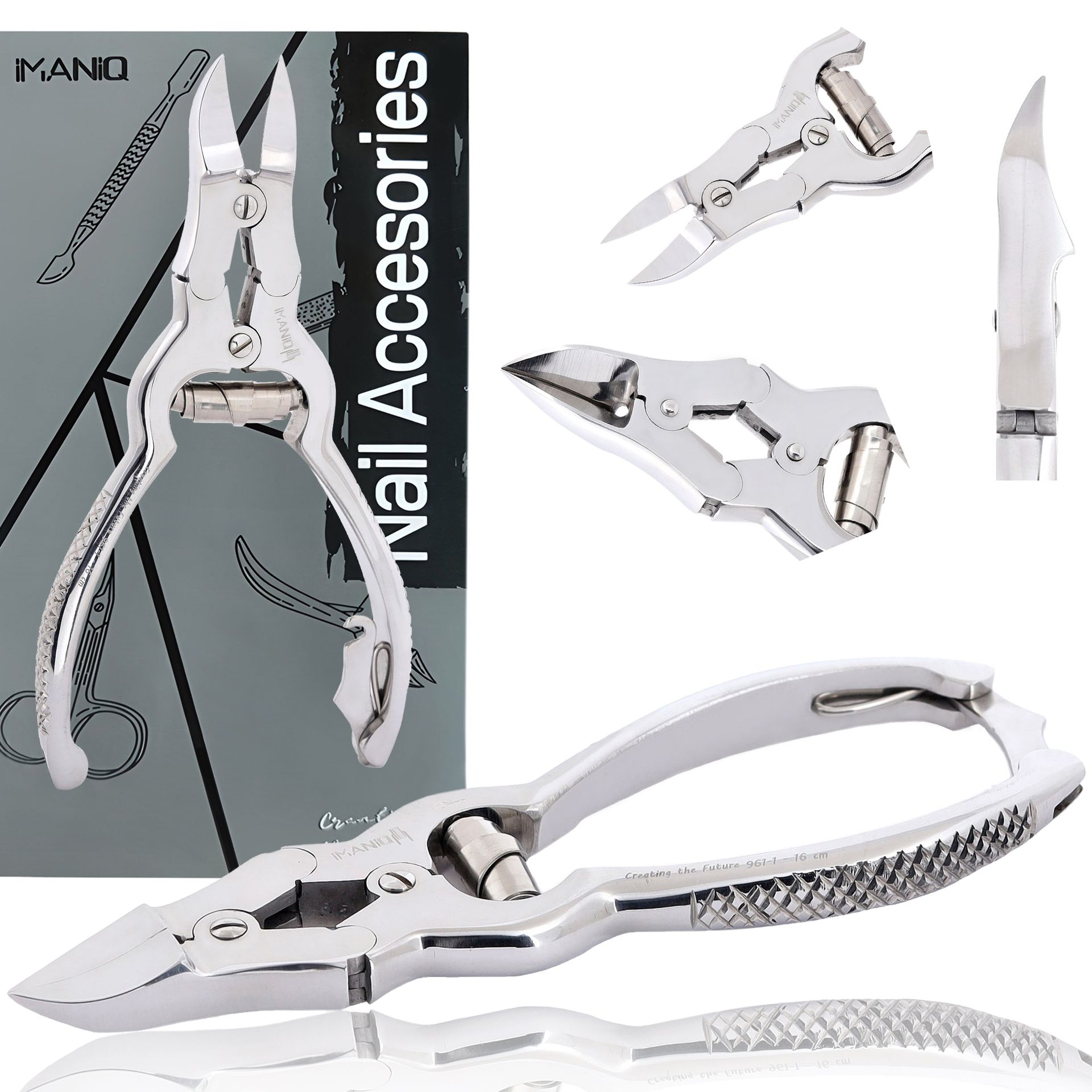 Cążki cęgi do grubych wrastających paznokci skórek obcinaczki nożyczki manicure gabinet SPA srebrne