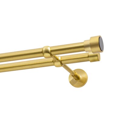 Karnisz DECASTYL Slick podwójny FI 19 mm 200 cm Mosiądz Satyna