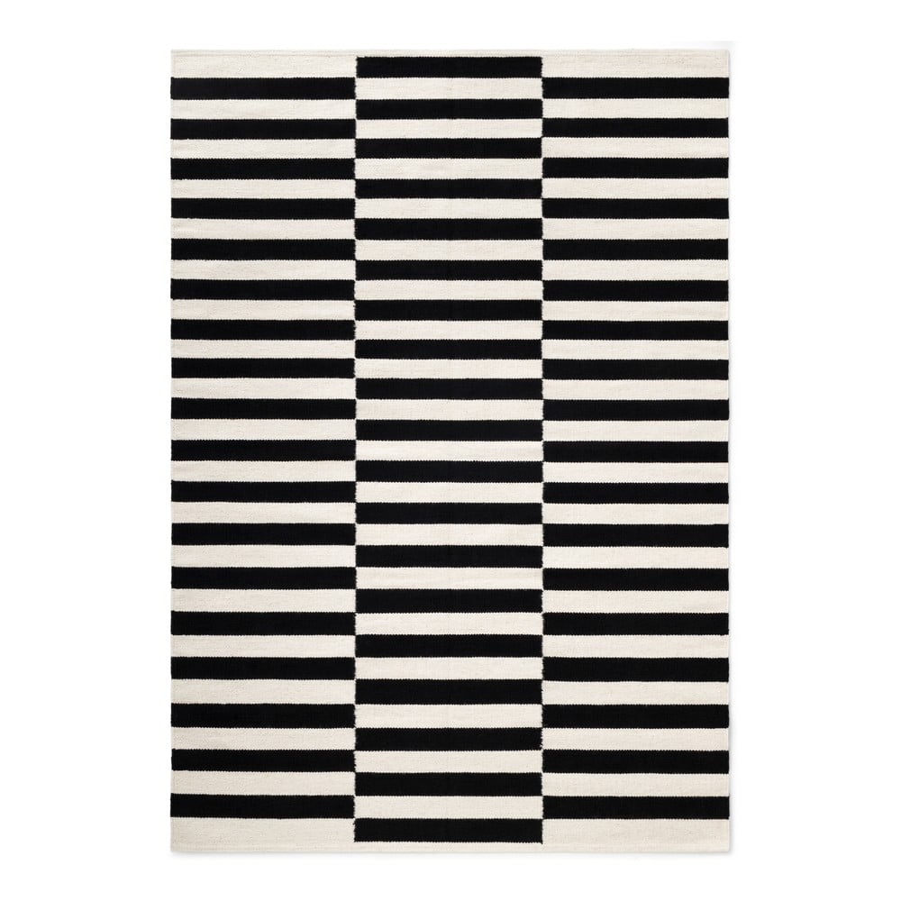 Czarno-biały wełniany dywan dwustronny tkany ręcznie 160x230 cm Donna – Hanse Home