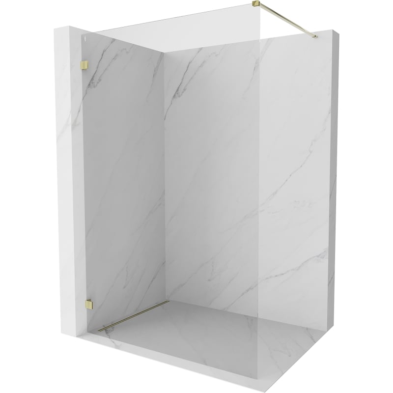 Mexen Lunar ścianka prysznicowa Walk-in lewa 120 x 200 cm, transparent 8 mm, złota - 830-120-000-50-00-L