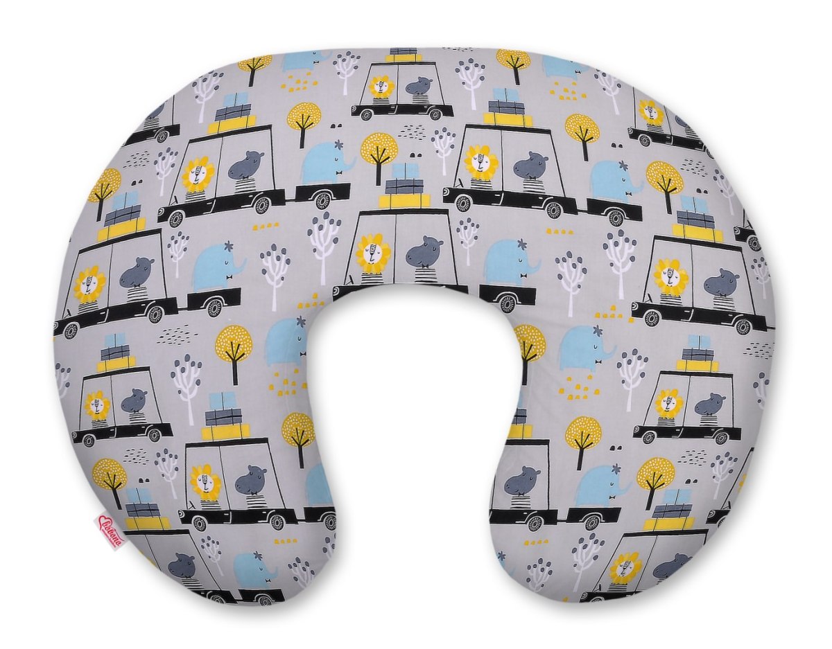 Poduszka rogal do karmienia fasolka rozbieralna- zwierzątka w autkach