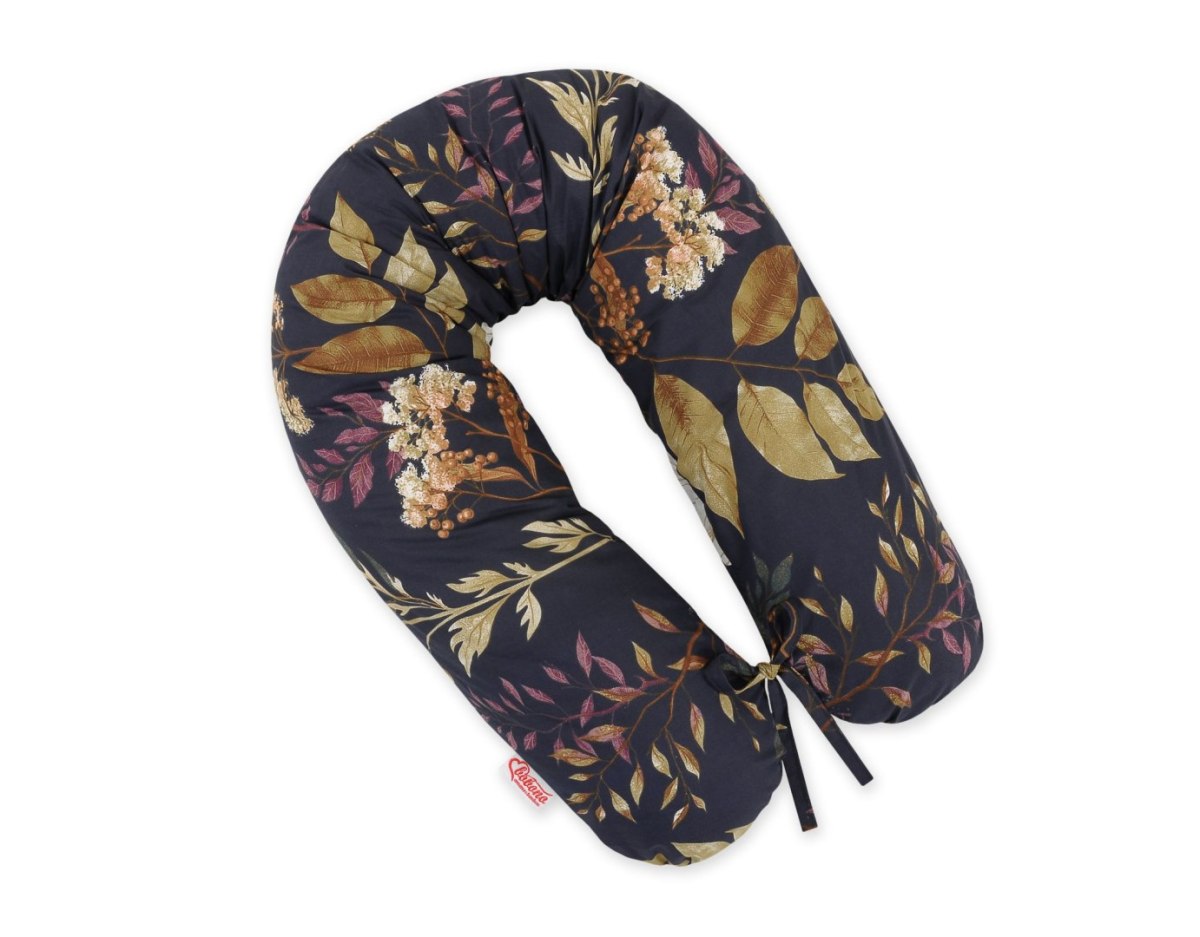 Poduszka ciążowa Longer dla kobiet w ciąży do spania - Floristic granat