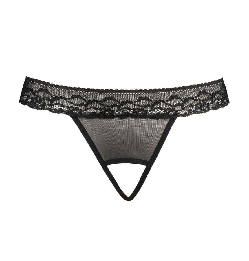 Stringi z otwartym krokiem Neli czarne, Teyli