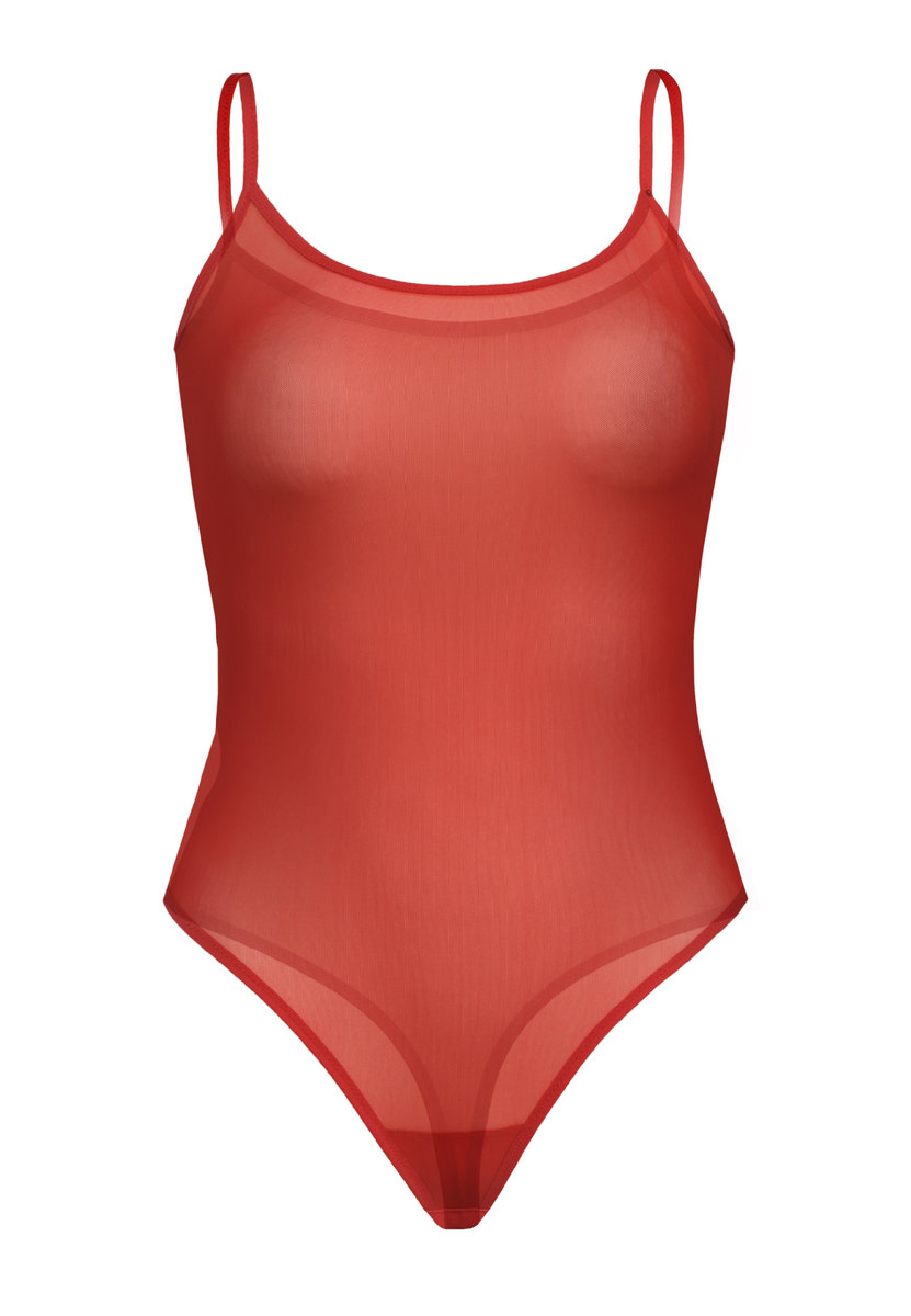 Body na ramiączkach z siateczką Sophi czerwone, Teyli