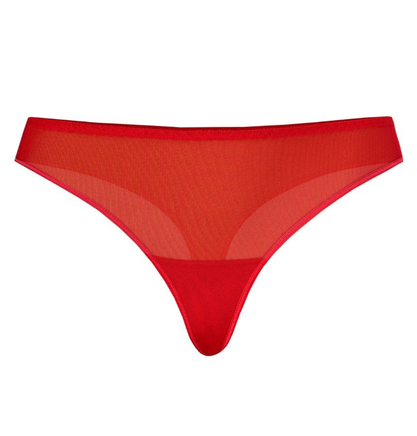 Stringi damskie siateczkowe Nikola czerwone, Teyli