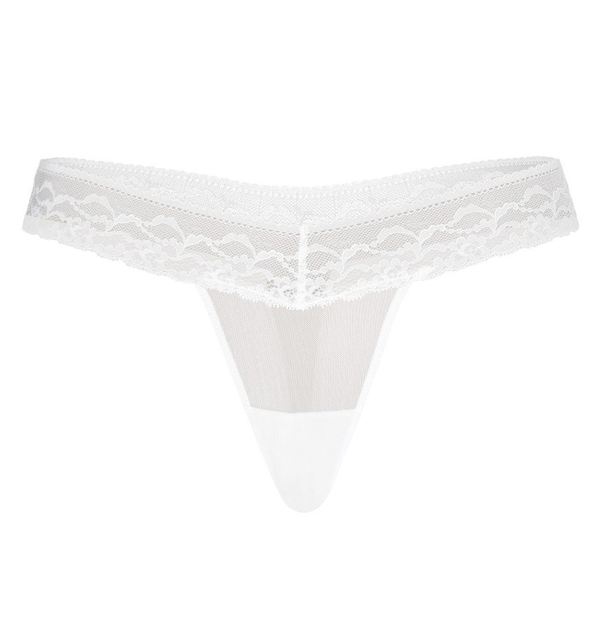 Stringi koronkowe siateczkowe Leo białe, Teyli